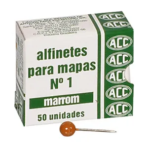 Alfinete para mapa NR 01 marrom - com 50 unidades - ACC