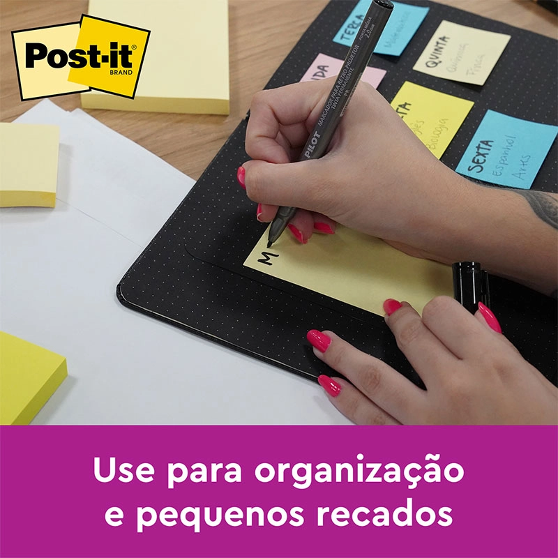 Bloco de notas adesivas Post-it amarelo 76x102mm 100 folhas - 3M
