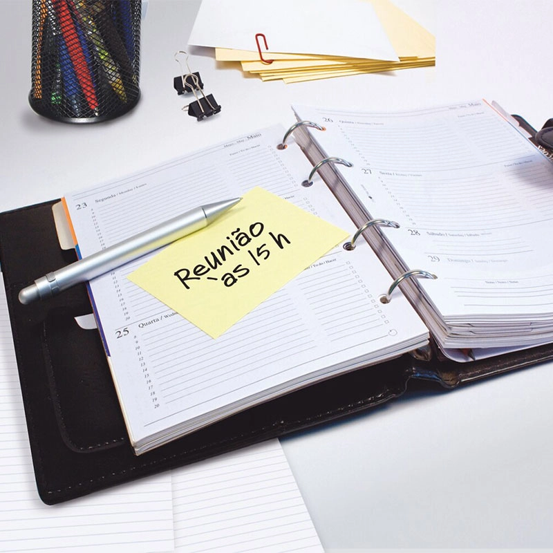 Bloco de notas adesivas Post-it amarelo 76x102mm 100 folhas - 3M