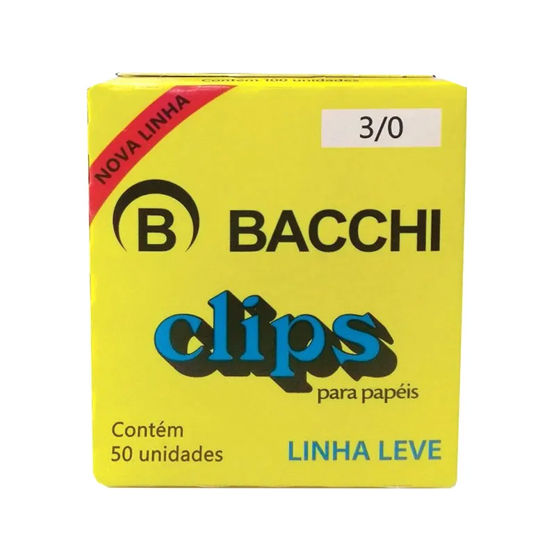 Clips galvanizado NR 3/0 - com 50 unidades - Bacchi