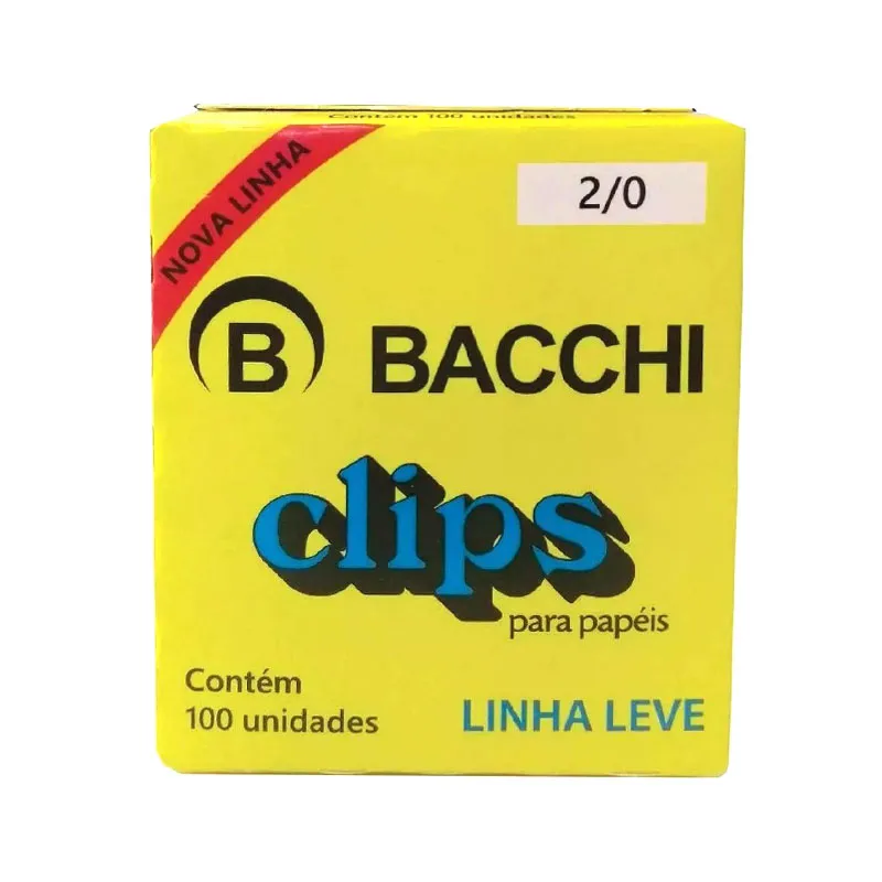 Clips galvanizado NR 2/0 (00) - com 100 unidades - Bacchi