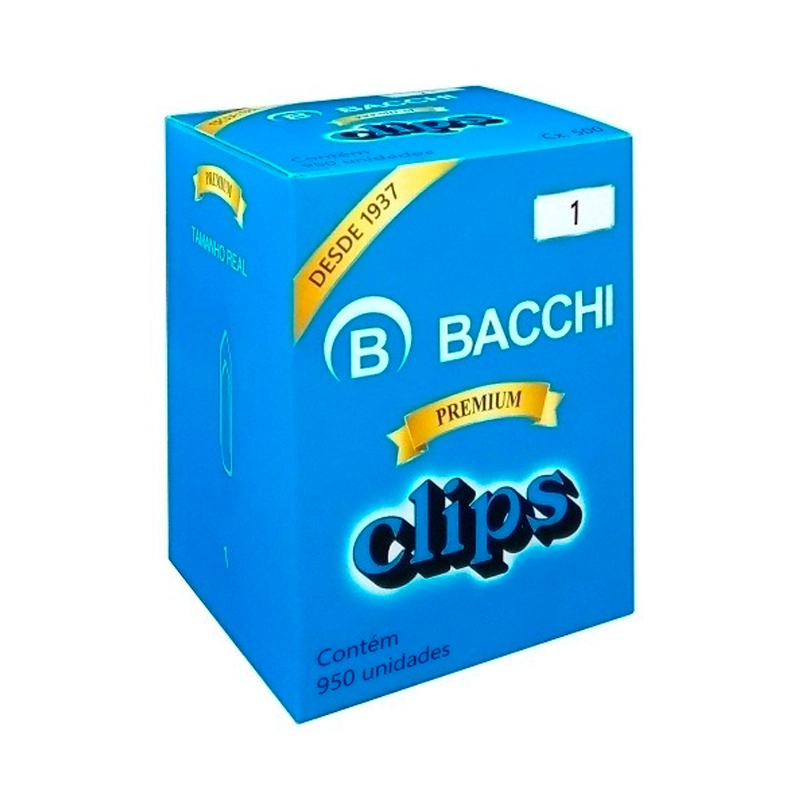 Clips galvanizado NR 1 - com 950 unidades - Bacchi