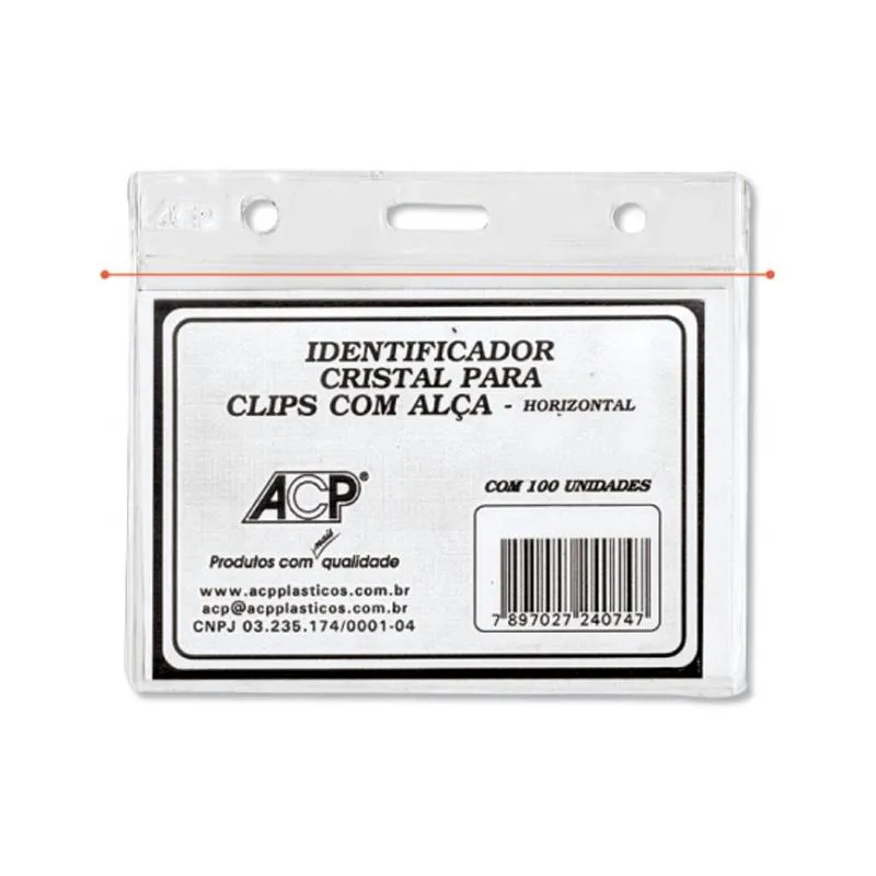 Crachá plástico p/prendedor C9S 70x100mm horizontal ACP