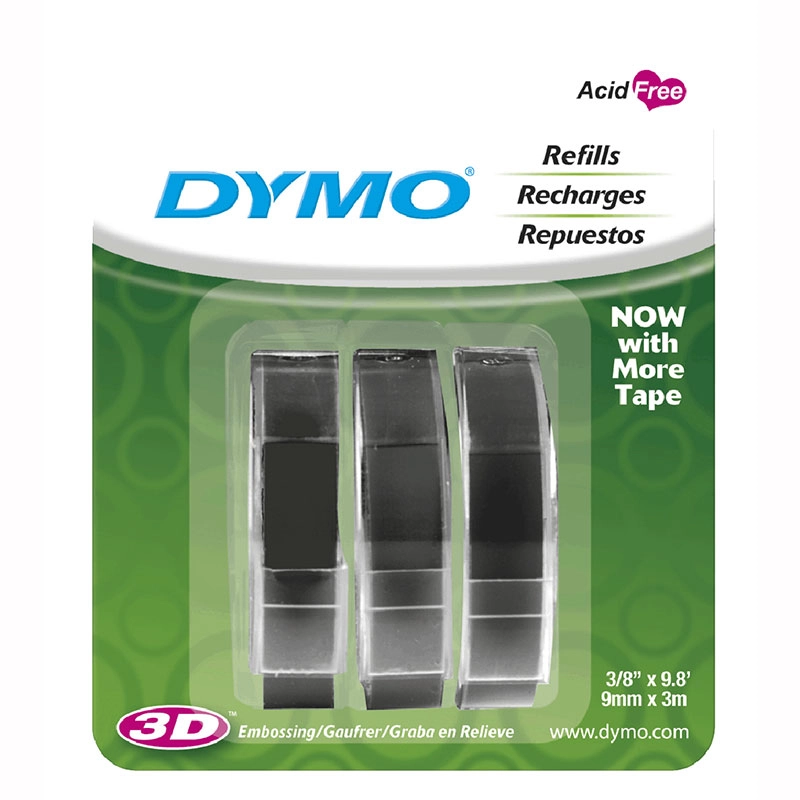Fita para rotulador preta 3 unidades 9mm 1741670 - Dymo