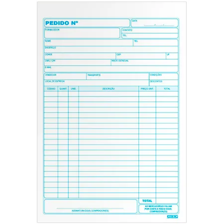 Pedido 3 vias azul 25x3 137x207mm 75 folhas 10060 - SD/Animativa