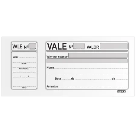 Vale com canhoto com 50 folhas - São Domingos