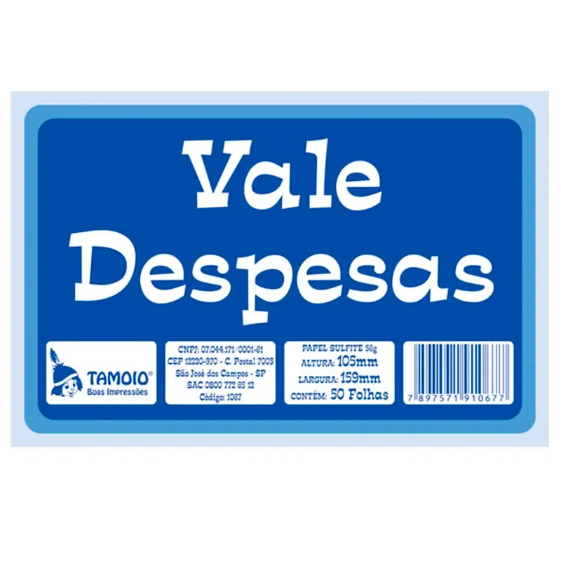 Vale despesas - com 50 folhas - Tamoio