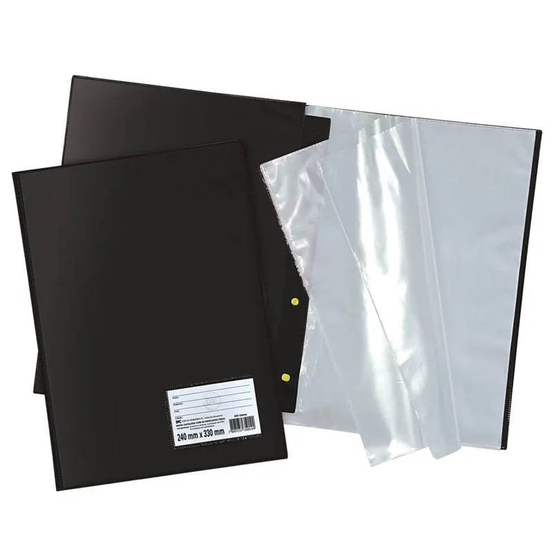 Pasta catálogo com visor 153 Preto 50 envelopes plast médio Dac