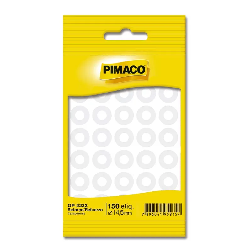 Reforço de Fichário transparente autoadesivo OP2233 com 150 unid - Pimaco