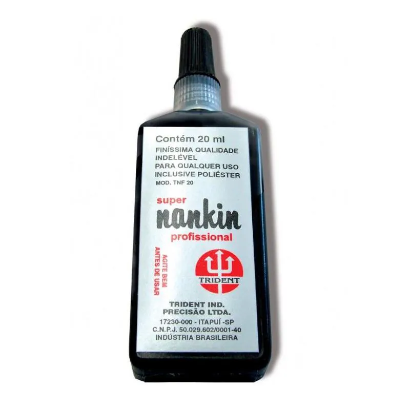 Tinta nankin profissional preto 20ml - Trident