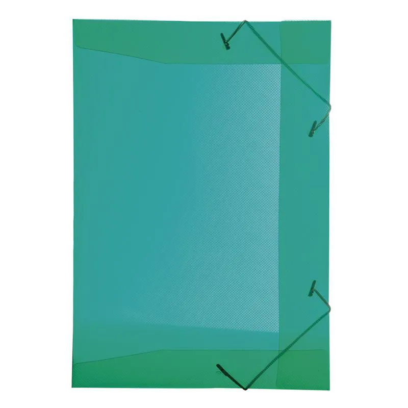 Pasta com aba elástico 1/2 ofício - Line - transparente verde - 0252.T - Dello