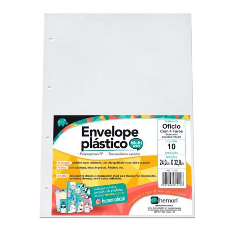 Envelope saco plástico ofício 1594 10 unid - Chies