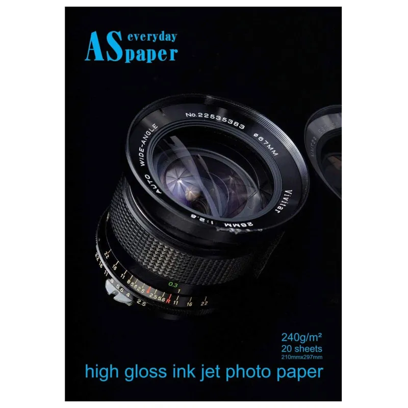 Papel fotográfico glossy paper A4 240g com 20 folhas 8363 - Usa Folien