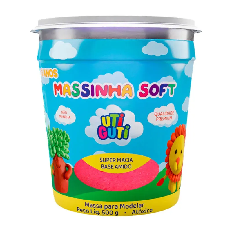 Massa de modelar Soft Utiguti Pote 500g com 5 cores - Licyn