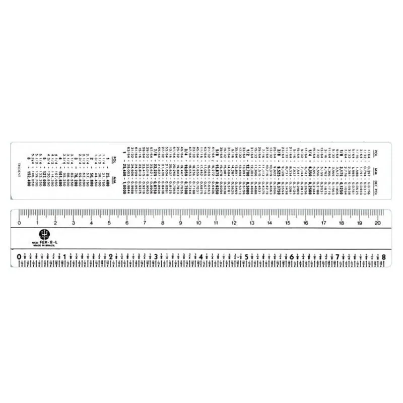 Régua ferragista PVC 20cm FER8L - Trident