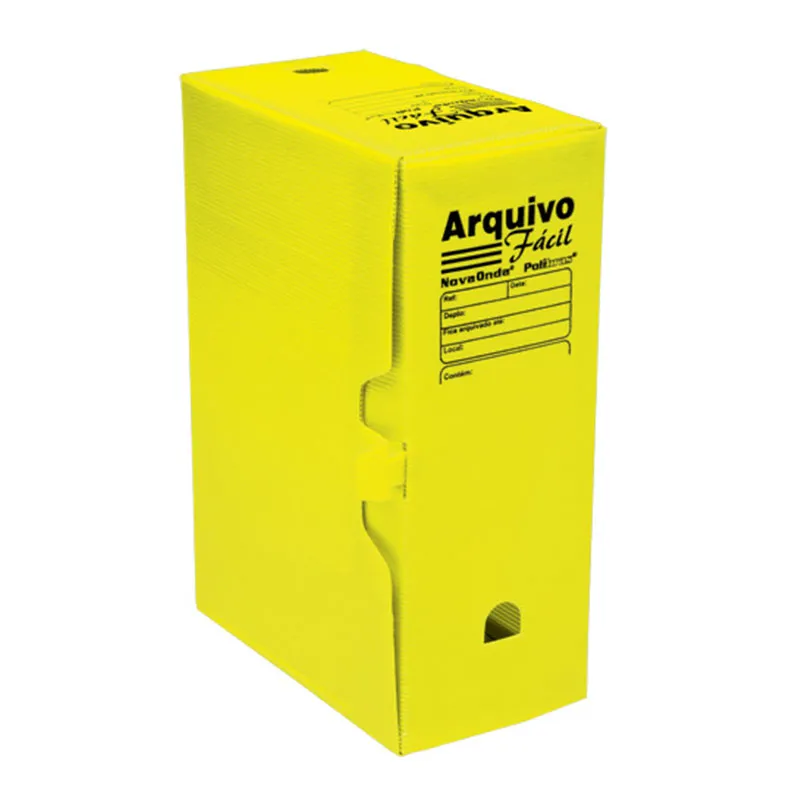 Arquivo morto plástico ofício novaonda amarelo - Polibras