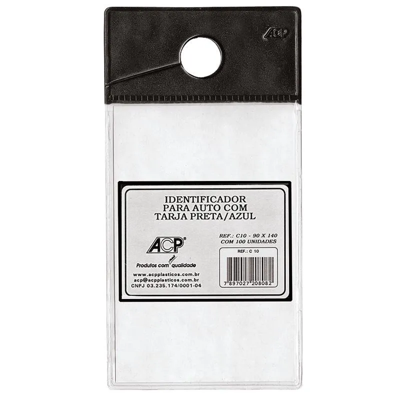 Crachá plástico para veículo preto - ACP