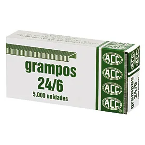 Grampo galvanizado 24/6 - com 5000 unidades - ACC