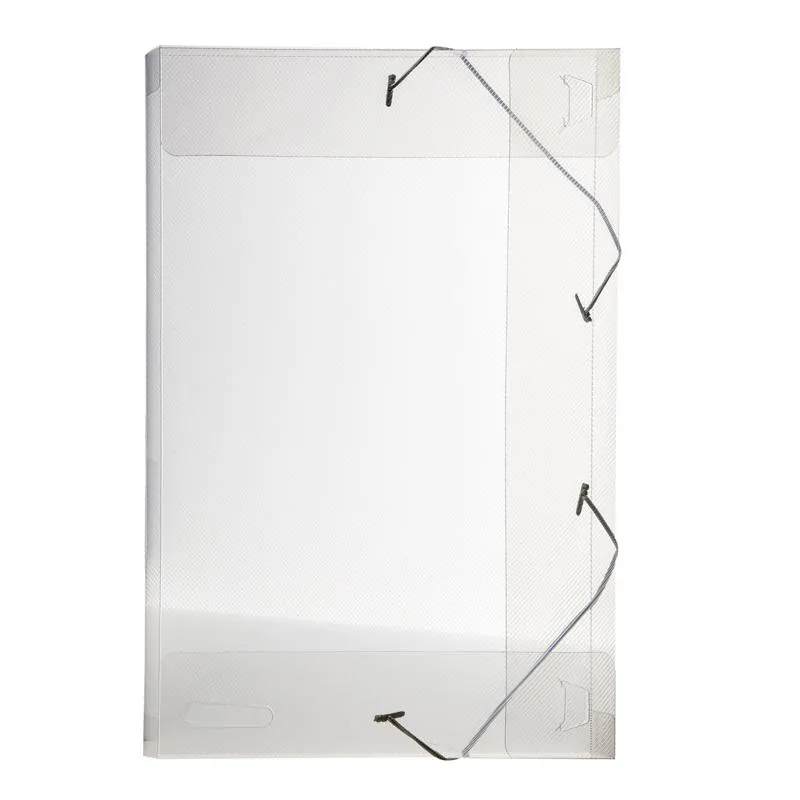 Pasta com aba elástico 1/2 ofício lombo 25mm - Line - transparente cristal - 0253.H - Dello