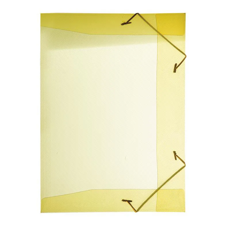 Pasta com aba elástico 1/2 ofício - Line - transparente amarela - 0252.A - Dello