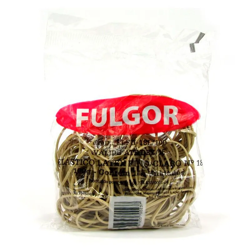 Elástico látex n18 amarelo pacote 100g - Fulgor