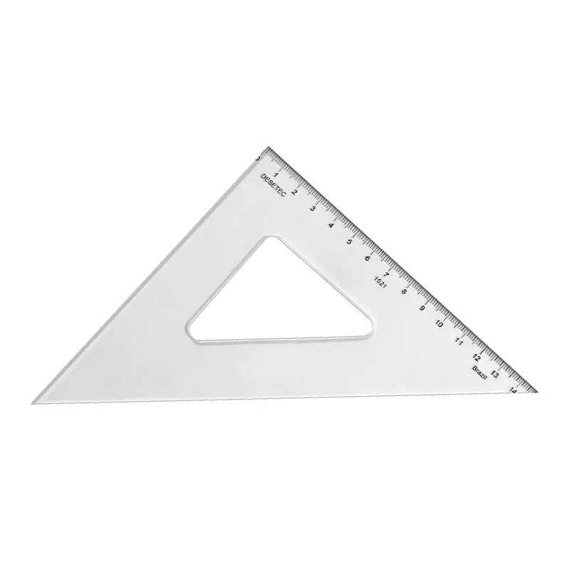 Esquadro acrílico 21cm x 45 graus com escala 1521 - Trident