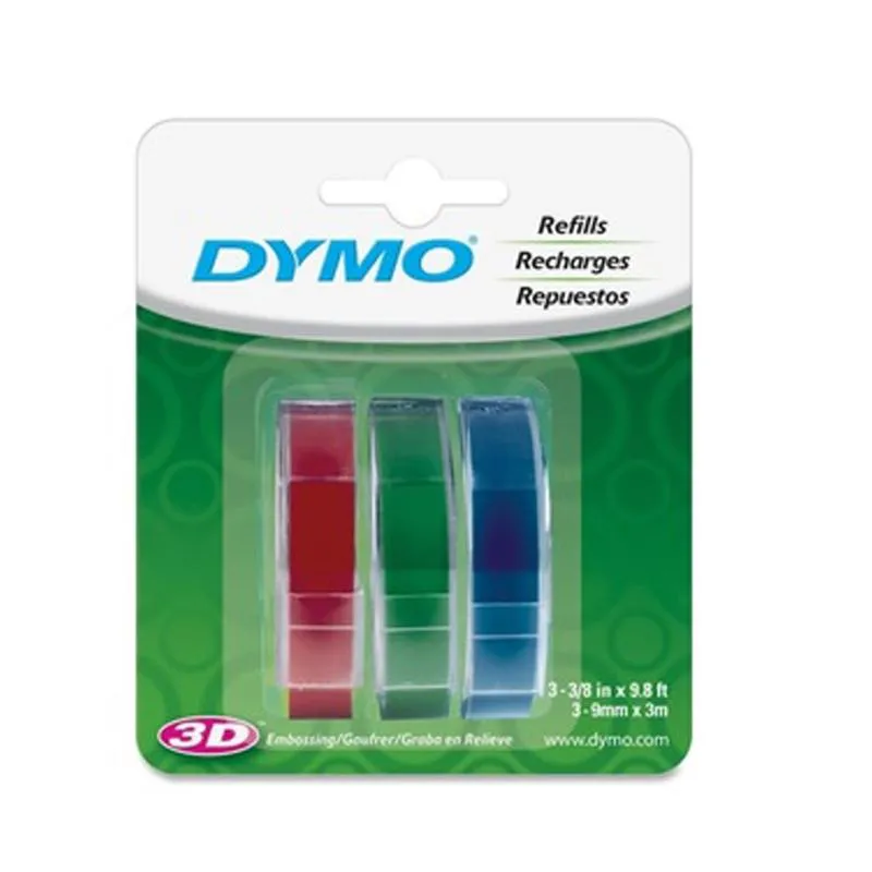 Fita para rotulador cores sortidas 3 unidades 9mm - 1741671 - Dymo
