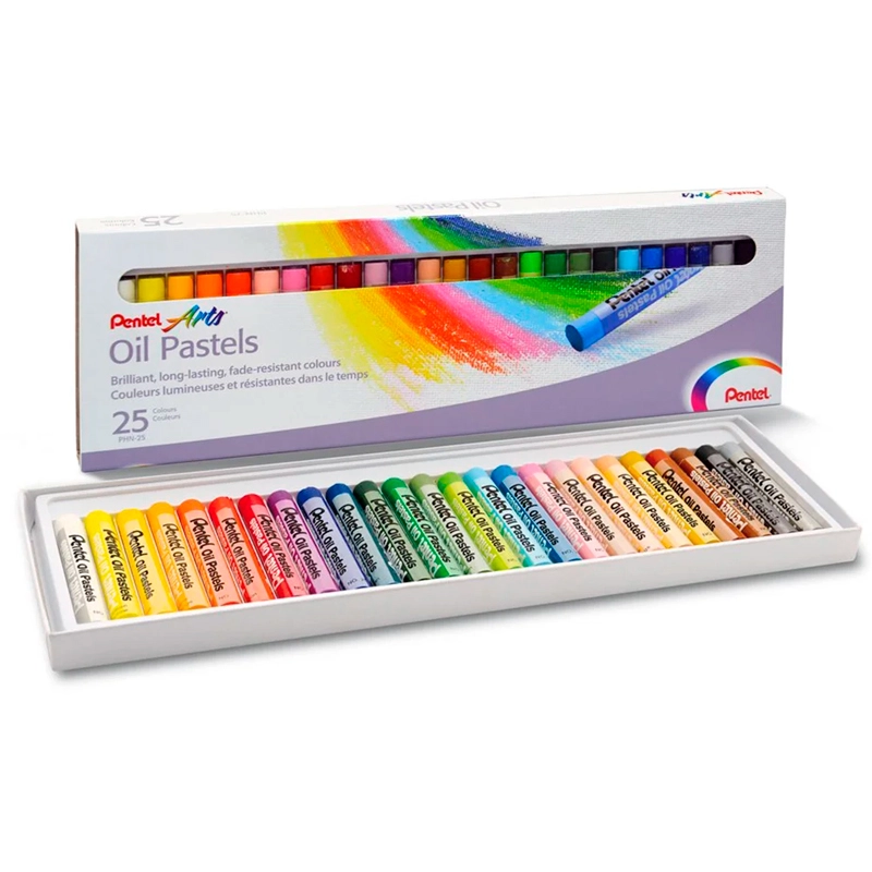 Giz pastel oleoso PHN-25 - com 25 cores - Pentel