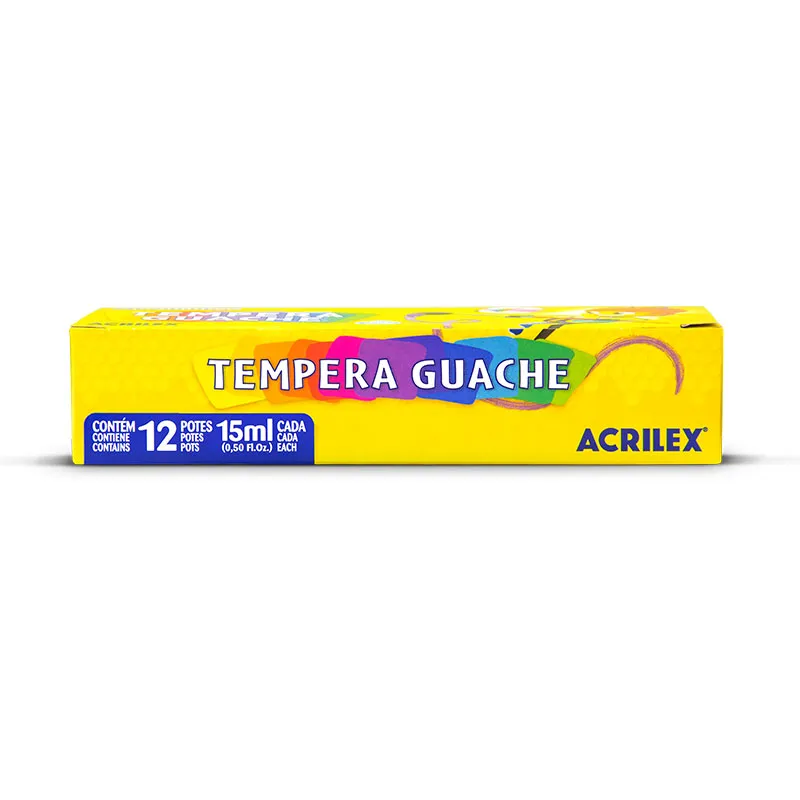 Tinta guache 12 cores 15ml - 02012 - Acrilex
