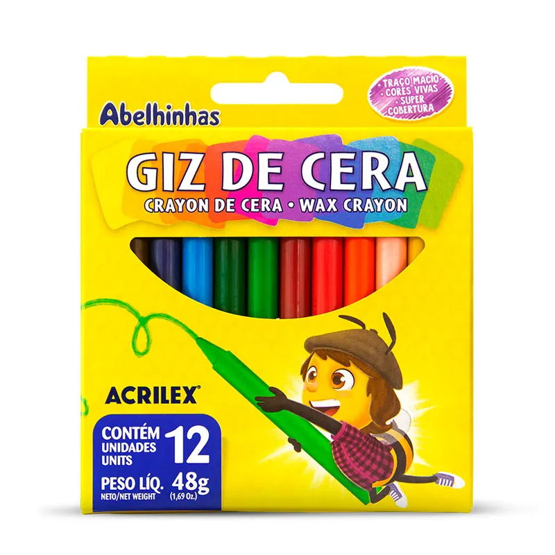 Giz de cera 12 cores 09012 - Acrilex