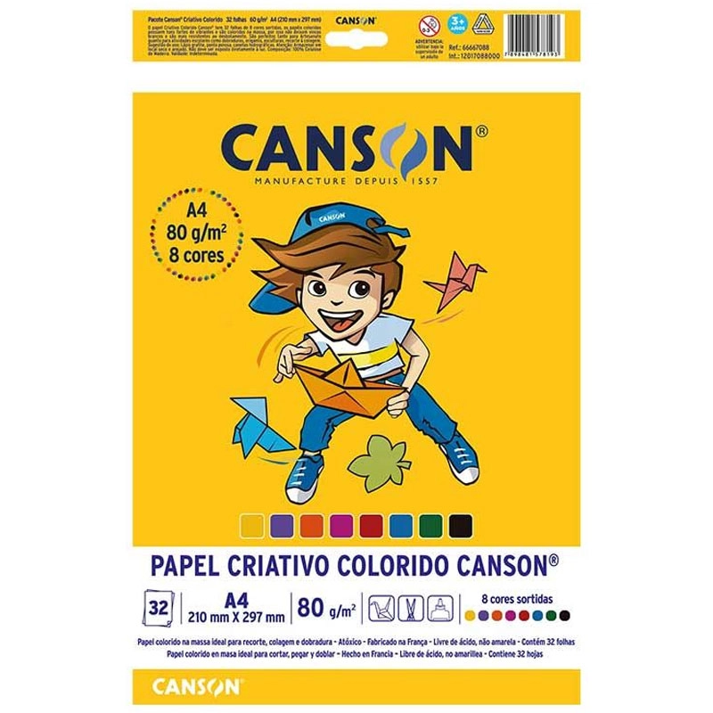 Bloco Criativo A4 80g 8 cores 32fls Canson