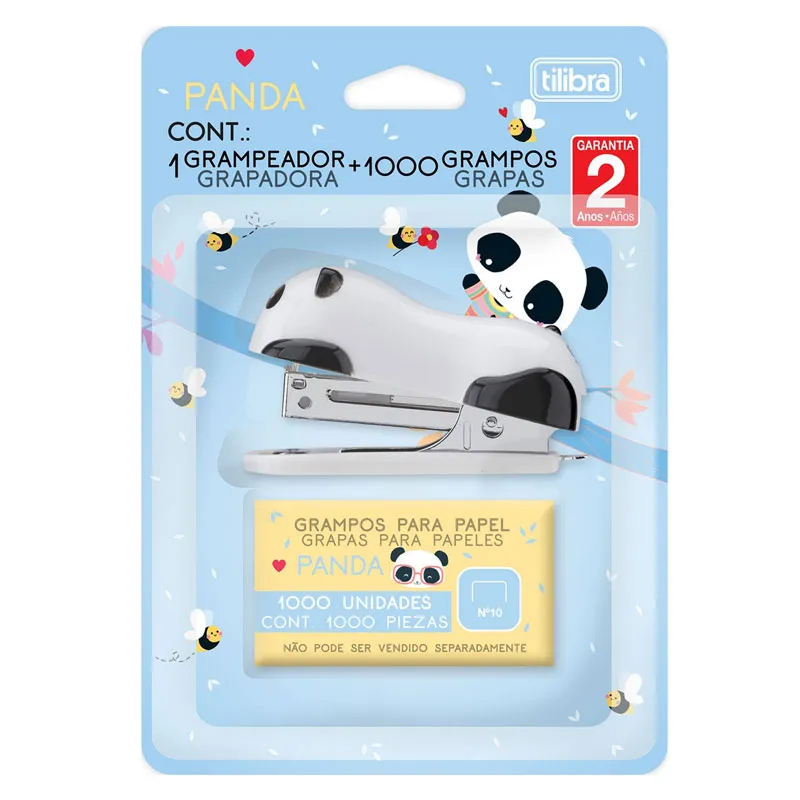 Grampeador mini até 12 folhas Panda 345431 - Tilibra