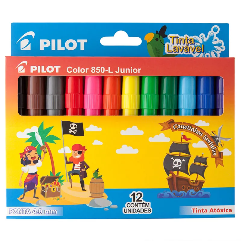 Caneta hidrográfica Color 850-L JR - com 12 cores - Pilot