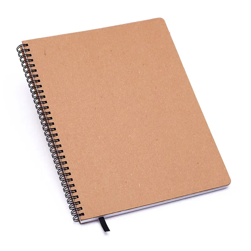 Caderno espiral capa dura pautado Grande 96 folhas wire-o Kraft - Cicero