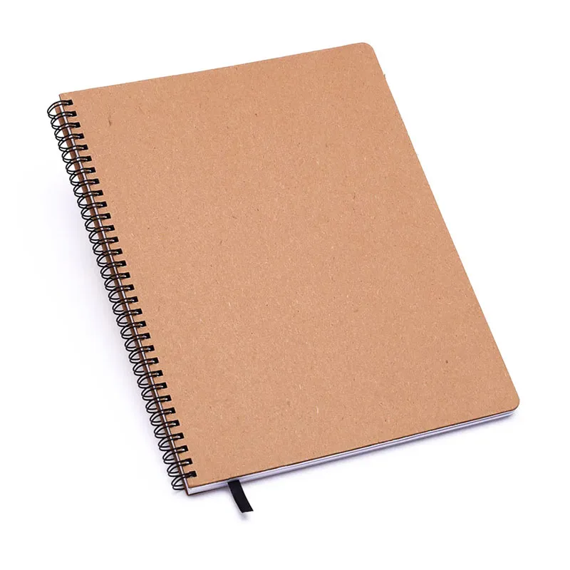 Caderno espiral capa dura sem pauta Grande 96 folhas wire-o Kraft - Cicero