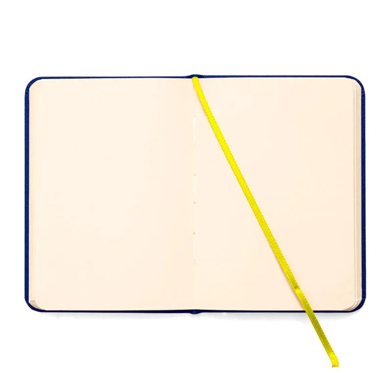 Caderneta capa dura 1/8 Fitto Clássica Azul Marinho e Amarelo sem pauta 160 folhas - Cicero