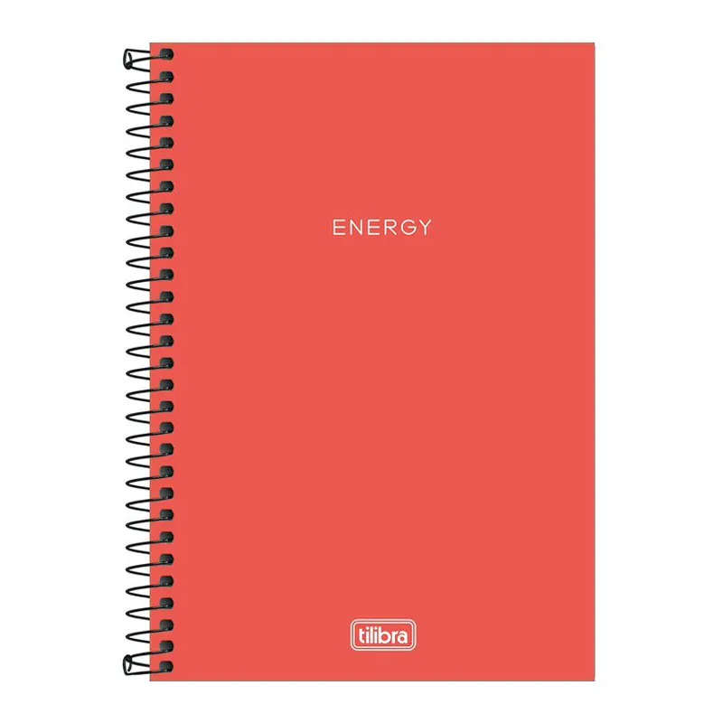 Caderno espiral capa plástica sem pauta 1/4 80 folhas Neon Laranja - Tilibra