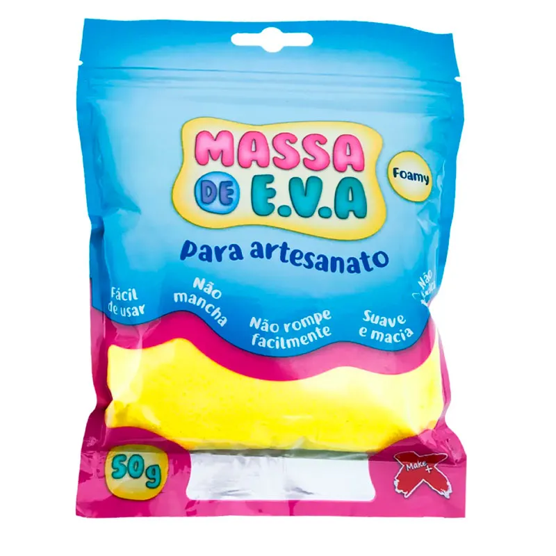 Massa de EVA Foamy para artesanato 50g Amarelo 13000 - Gatte