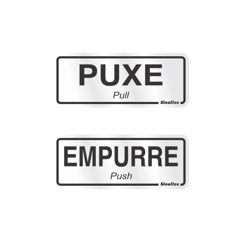 Placa de alumínio puxe empurre 120AG - Sinalize