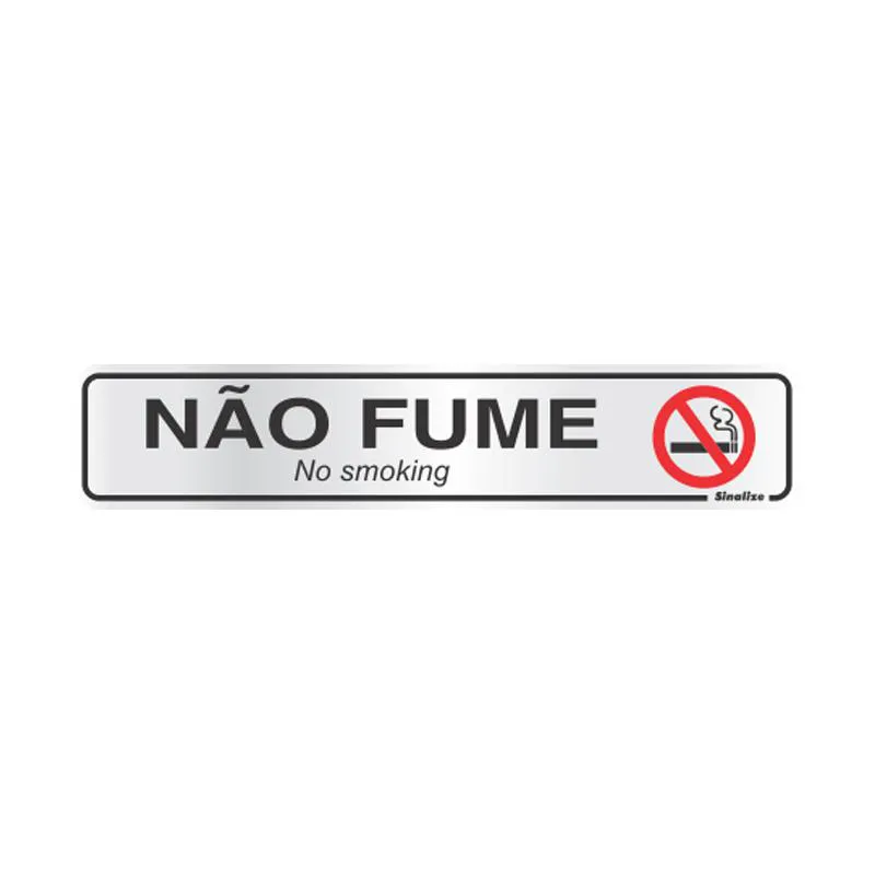Placa de alumínio não fume 100AR - Sinalize