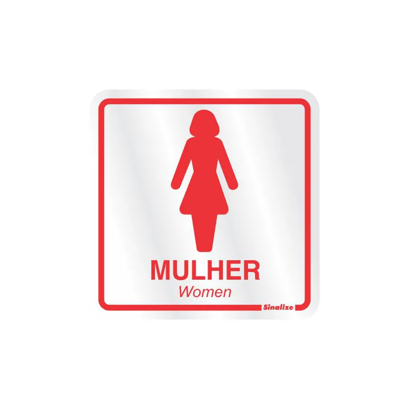 Placa de alumínio sanitário feminino 120AD - Sinalize