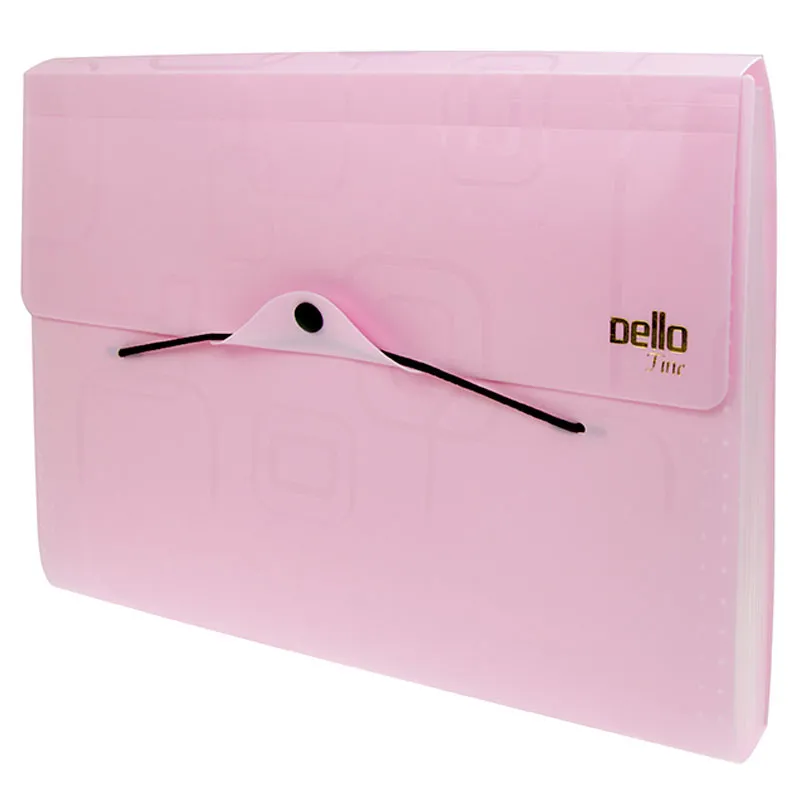 Pasta sanfonada A4 com 12 divisórias - Rosa - 6070.Q - Dello