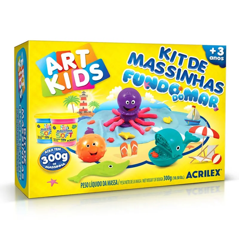 Massinha kit massa de modelar Fundo do Mar Art kids 40037 - Acrilex