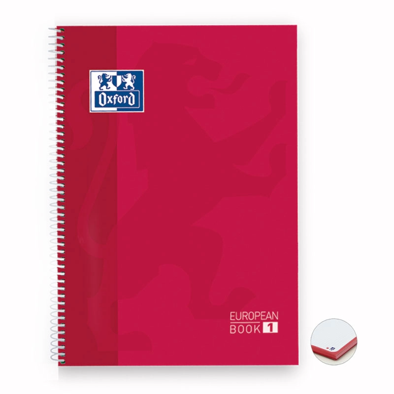 Caderno capa dura universitário 5x1 120 folhas 90g Vermelho - Oxford