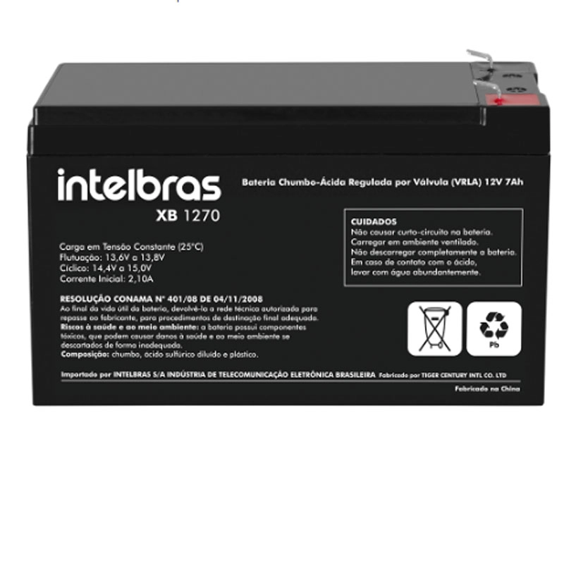 Bateria selada VRLA 12V 7AH XB 1270 - Intelbras