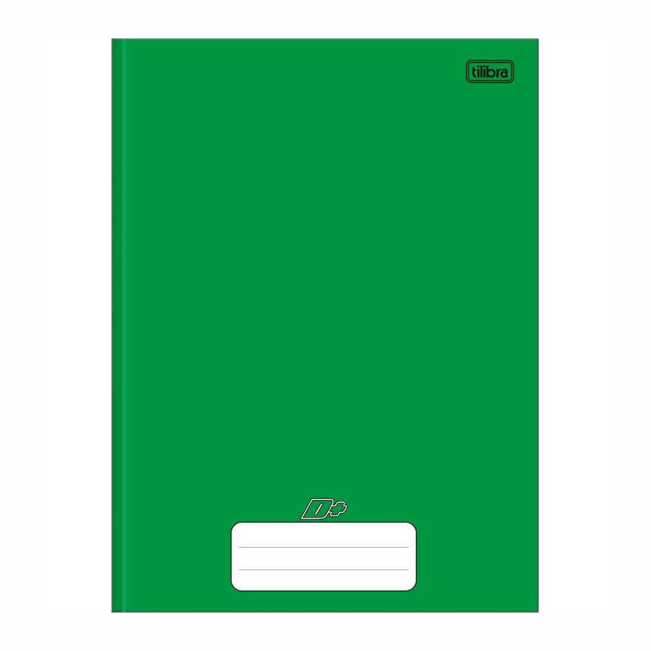 Caderno brochurão capa dura universitário 1X1 96 folhas D mais Verde - Tilibra