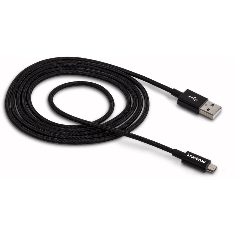 Cabo micro USB Nylon Preto 1,5m EUAB15NP - Intelbras