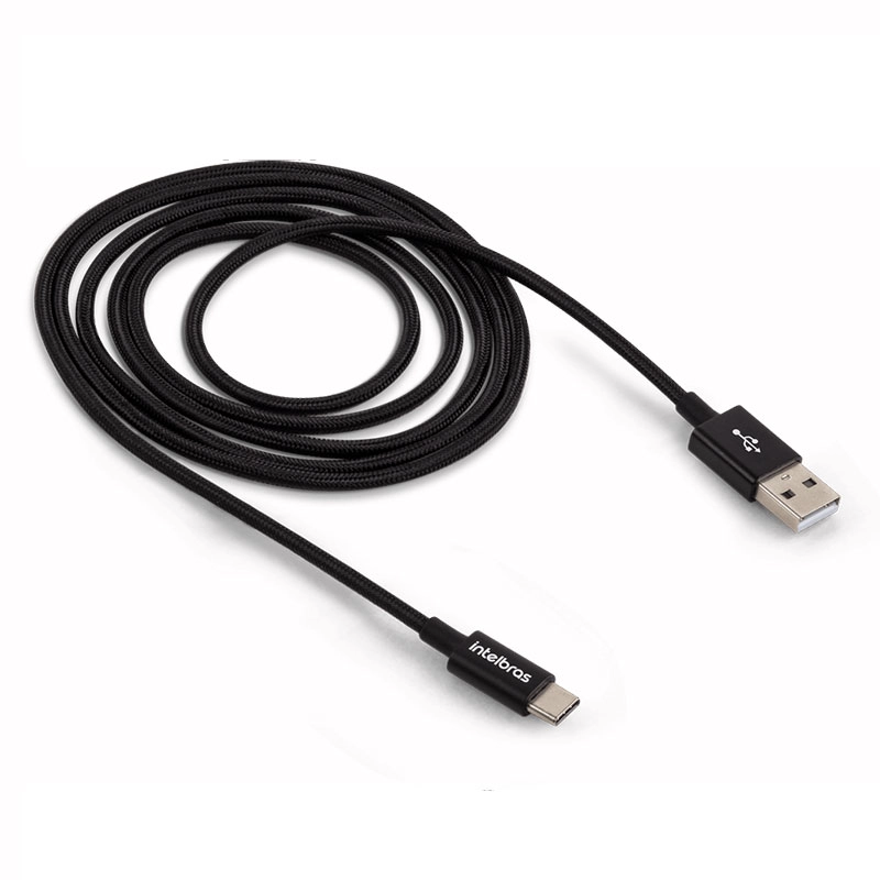 Cabo USB para USB-C Nylon Preto 1,5m EUAC15NP - Intelbras