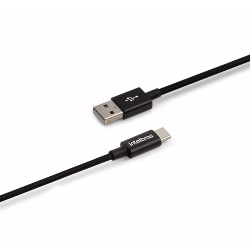 Cabo USB para USB-C Nylon Preto 1,5m EUAC15NP - Intelbras