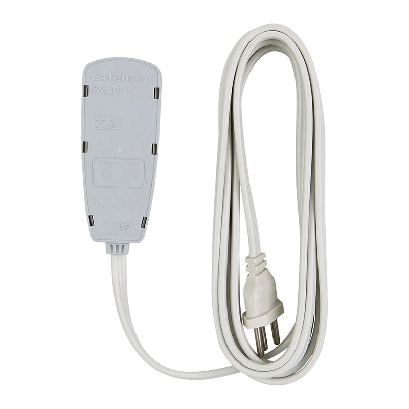 Extensão Sort 3 tomadas com 10 metros 2P+T 10A Gelo DN1913 - Daneva